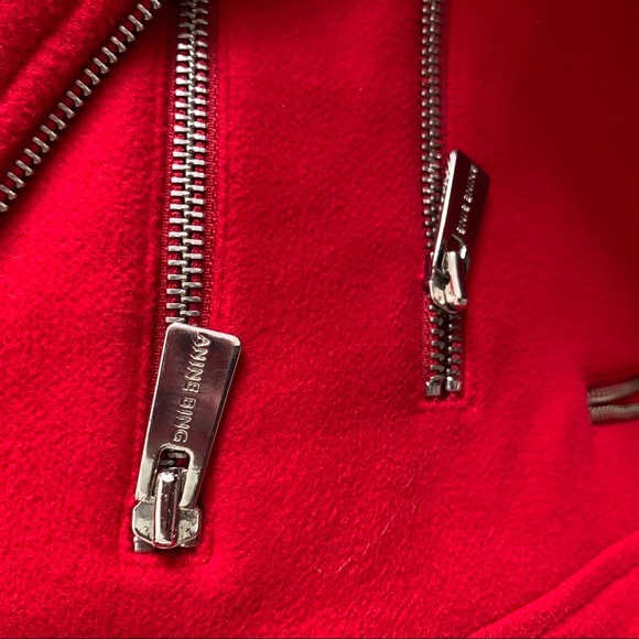 Anine Bing fleece biker jacket red - Picture 5 of 6